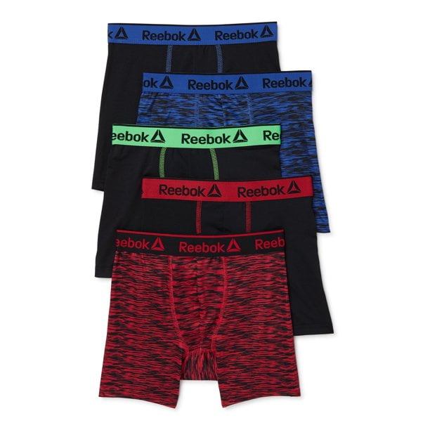 Reebok Boys Underwear Performance Boxer Briefs, XLarge, 5-Pack