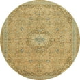 thumbnail image 1 of Ahgly Company Machine Washable Indoor Round Abstract Metallic Gold Area Rugs, 6' Round, 1 of 7