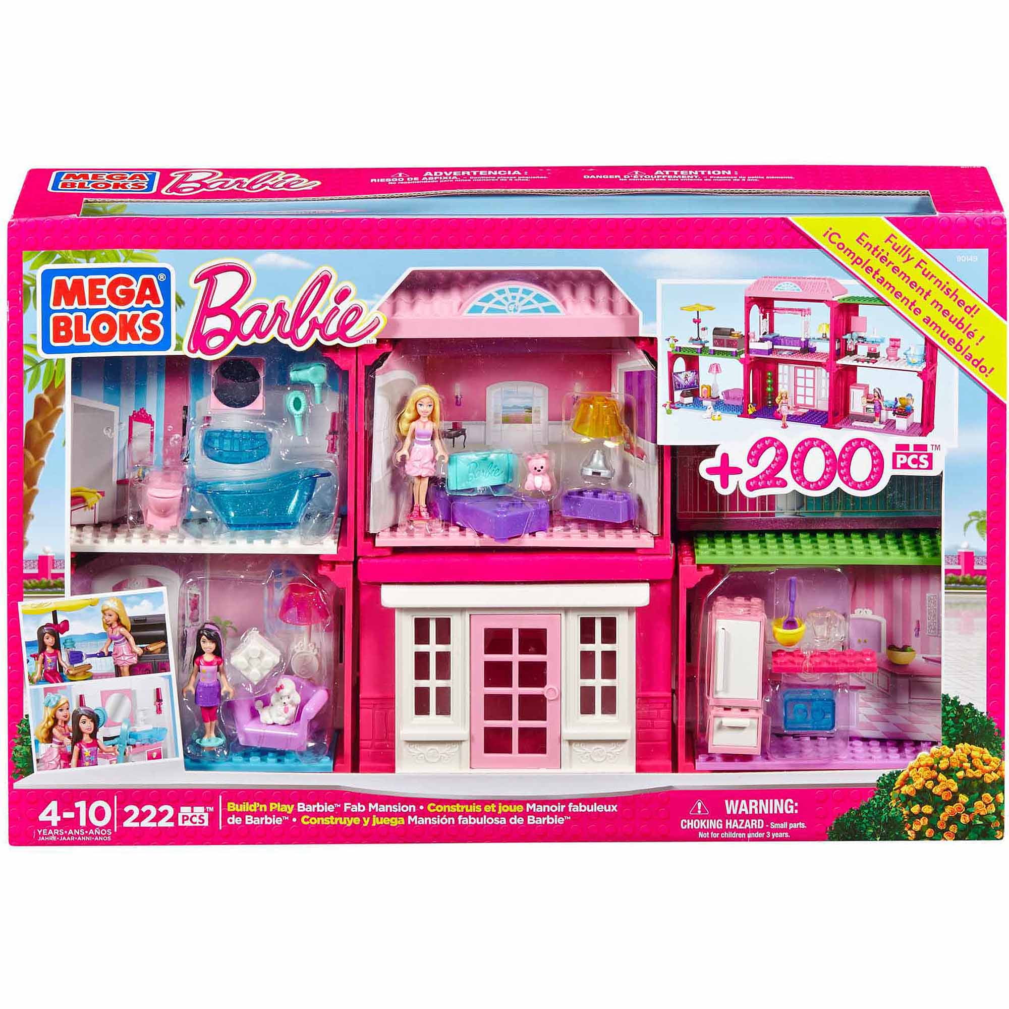  Mega Bloks Barbie  Fab Mansion Walmart com