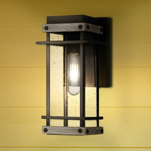 Luxury Modern Farmhouse Wall Sconce, Small Size: 11.5''H x 5.5''W, with Modern Rustic Style Elements, Matte Black Finish, UQL1930 from the Munich Collection by Urban Ambiance