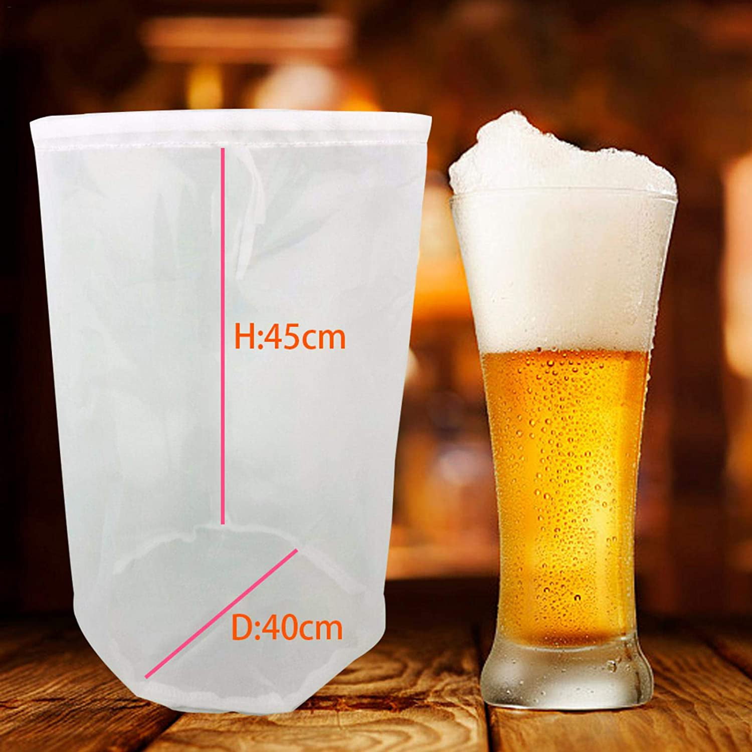 5x Homebrew Filter Straining Bags Brewing Drink Milk Juice Fine Nylon Mesh Bag 