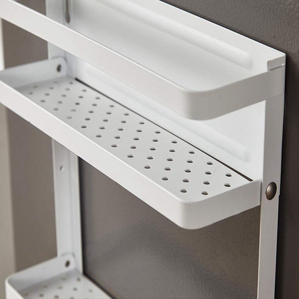 1PCS Hanging Fridge Shelf Spice Rack Wall Refrigerator (Black)