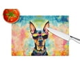 thumbnail image 3 of Doberman Pinscher Hippie Dawg Glass Cutting Board Large 12 in x 15 in, 3 of 5