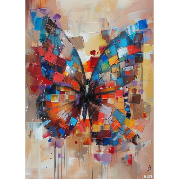 5D DIY Diamond Art Textured Colorful Butterfly DIY Paint with Full Drill Round Diamond Gems Painting by Number Kits for Adults Art Craft Home Wall Decor 15.8x19.8in
