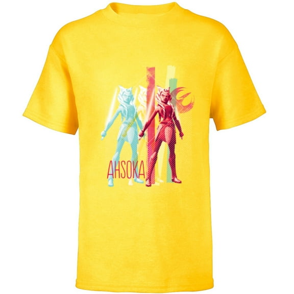 Star Wars The Clone Wars Ahsoka Tano Pop Art Repeat - Short Sleeve T-Shirt for Kids - Customized-Yellow