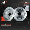 thumbnail image 3 of A-Premium Front and Rear Drilled and Slotted Disc Brake Rotors Compatible with Select Honda and Acura Models - Pilot 2003-2008, MDX 2001-2006, V6 3.5L, 4-PC Set, 3 of 8