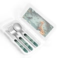thumbnail image 4 of Zufioo Paper Fox Crow Fantasy Print Children's Knife, Fork and Spoon Three-Piece Set, Toddler Safety Cutlery with Outer Box Suitable for Home and Kindergarten Use, 4 of 8