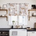 thumbnail image 2 of Brown White Floral Kitchen Curtains Window Panels, Spring Botanical Leaves Farmhouse Insulated Window Treatment Curtain, Grommet Curtains for Bedroom/Living Room/Bathroom, 2 Piece 27.5"Wx39"L, 2 of 8