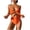 Orange, variant on Elainilye Fashion Women's Swimsuits Siamese Swimsuit Show Waist Hollow Out Printing Sexy Swimsuit Set,Green