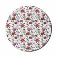 thumbnail image 1 of Flower Mouse Pad for Computers, Romantic Magnolia and Chrysanths Moms Flowering Plants English Petals Design, Round Non-Slip Thick Rubber Modern Mousepad, 8" Round, White Red Pink, by Ambesonne, 1 of 2