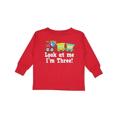 

Inktastic 3rd Birthday Train Outfit Gift Toddler Boy Girl Long Sleeve T-Shirt