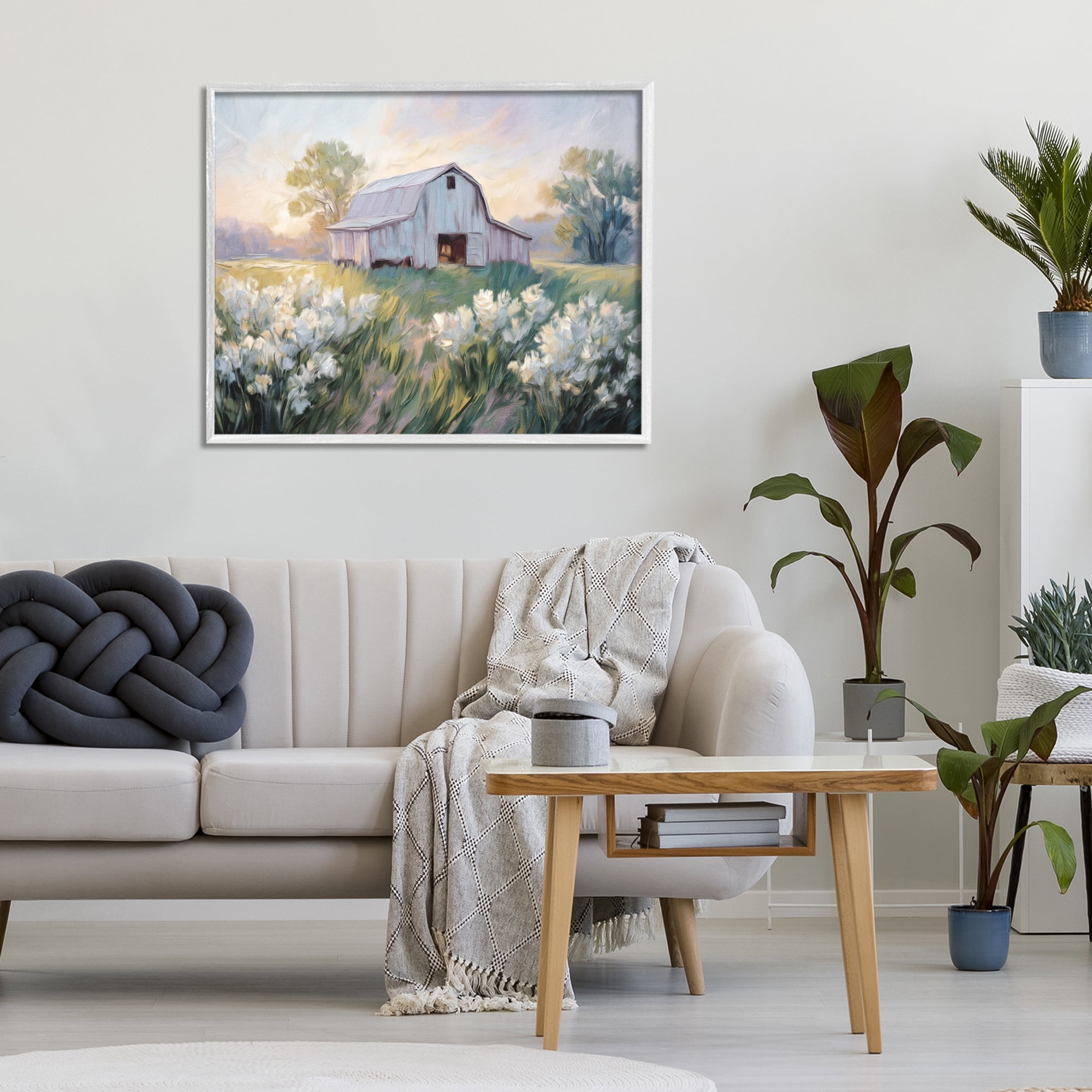 Stupell Industries Secluded Barn Landscape White Framed Giclee Art, design by Kim Allen
