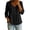 Black, variant on Women's Cotton Single Snap V Neck Pullover Shirts Lightweight Soft Summer Vacation Casual Top Gray XXL