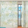 thumbnail image 2 of Coolnut Floral Abstract Pattern Semi Sheer Curtains Window Voile Drapes Panels Treatment-55x84in for Living Room Bedroom Kids Room, 2 Pieces, 2 of 4