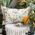 thumbnail image 3 of Gray Decorative Lumbar Pillow Cover 12" x 20" | Contemporary Cotton Oblong Cushion Cover Floral | Jute Lace Spring Pillows Pillowcases for Couch / Sofa & Bed, Modern Home Décor - Daisy Drift, 3 of 9