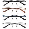 thumbnail image 1 of JOLISU 4 Pack Reading Glasses Men, Blue Light Blocking Computer Half Frame Metal Readers Spring Hinge Eyeglasses, 1 of 6