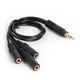 thumbnail image 1 of 3 Conector de 3 polos a cable de audio estéreo de 05 mm Adaptador divisor de auriculares de polo, 1 of 6