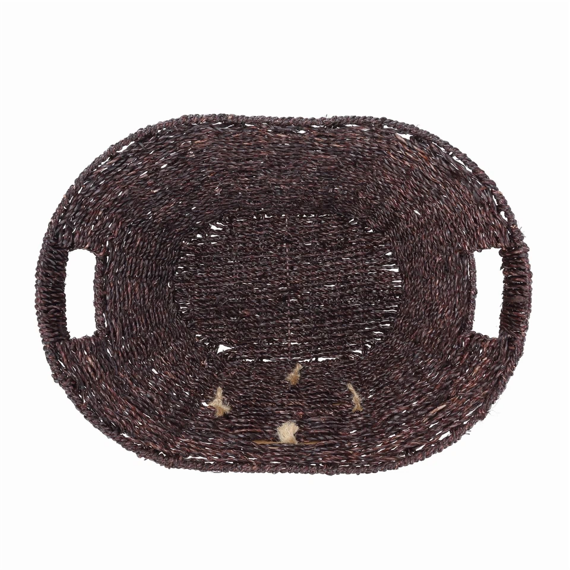 Zyler - Dark Seagrass Storage Basket, Blackboard, Hollow Handles,