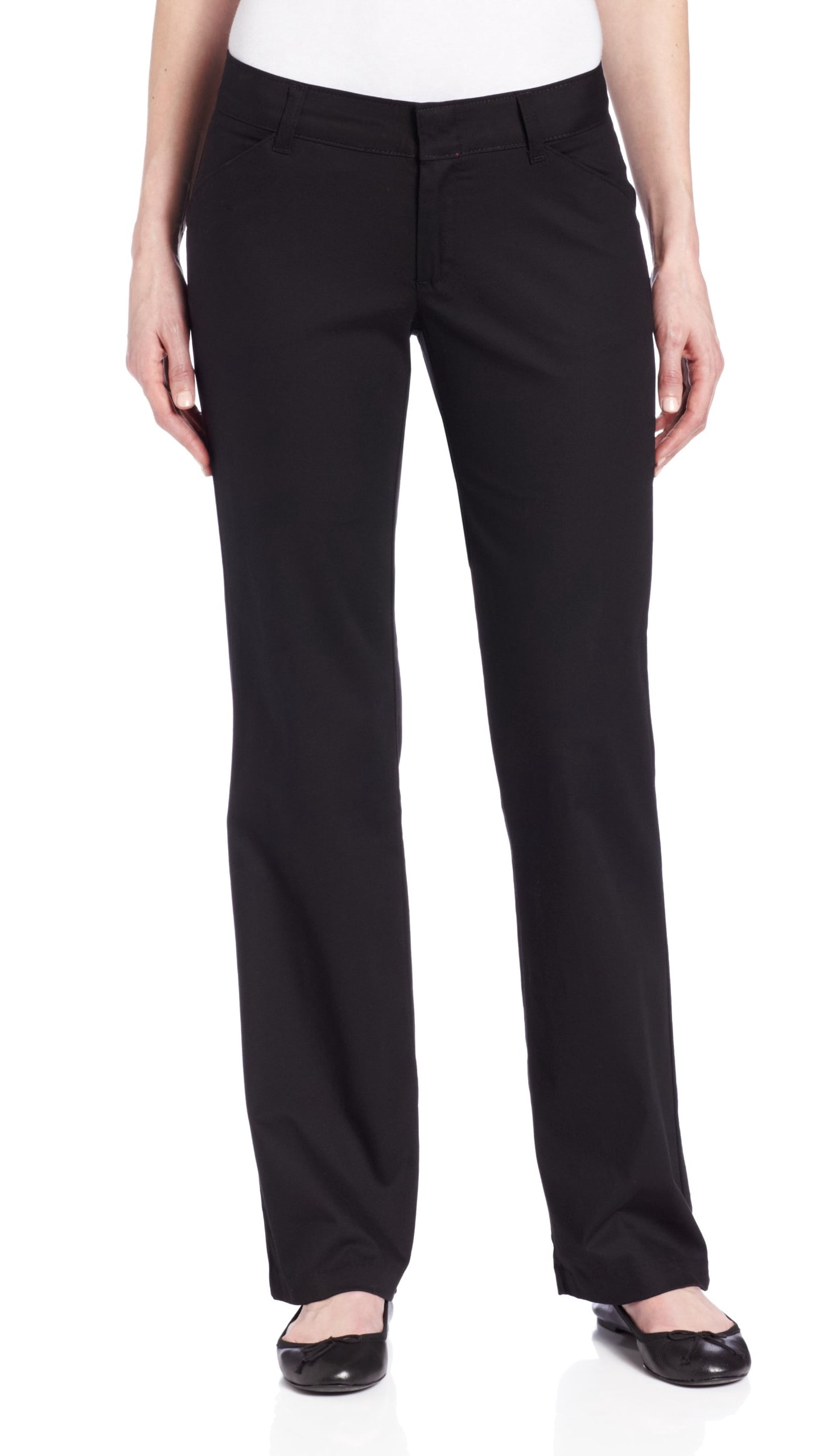 Straight Leg Twill Pant, Black 