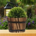 thumbnail image 3 of NICEXMAS 2Pcs Rustic Wood Flower Pot Brown Planter Box for Garden Patio Balcony, 3 of 6
