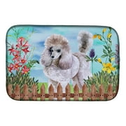 Caroline's Treasures Poodle Spring Dish Drying Mat