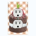 thumbnail image 1 of Metal Light Switch Plate Cover Elegant Chocolate Cake Dessert CAK009, 1 of 15