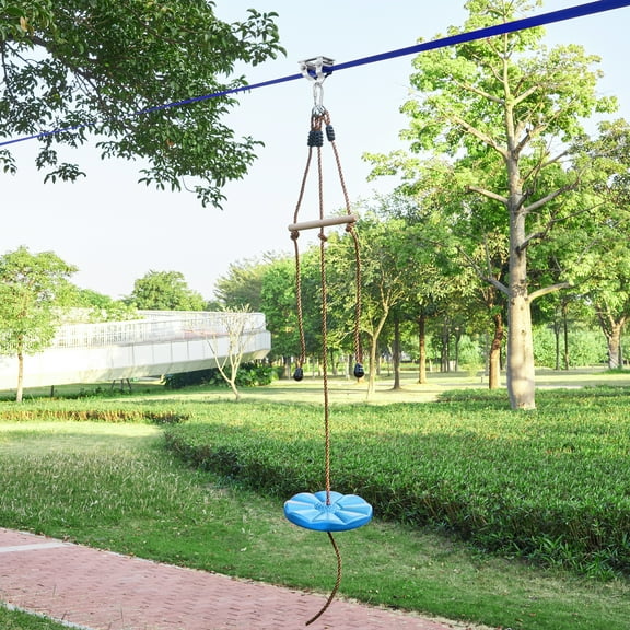 KFFKFF Zip Line Kit 52ft for Kids Adult Zip Line Cars Up to 500 lbs