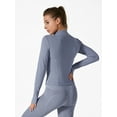 thumbnail image 2 of Anbech Women's Yoga Jacket Quick Drying Long Sleeve Shirt Breathable Tight Fitness Top, 2 of 5