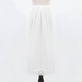 thumbnail image 4 of Women Lace Trim Half Slip Long Underskirt Elastic Waist Ice Silk Petticoat Lightweight Safety Half Skirt for Under Dress White, 4 of 4