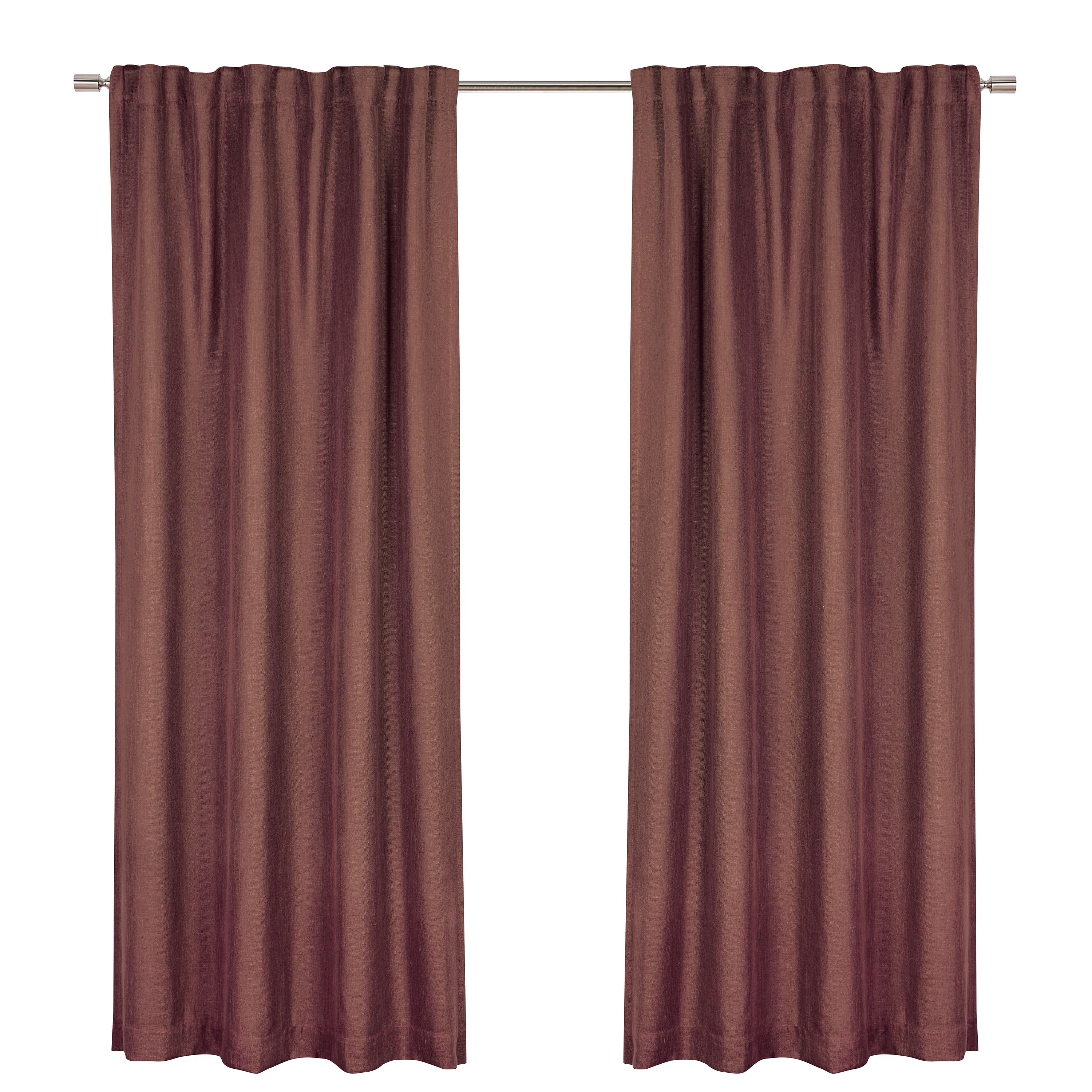 Better Homes & Gardens 100% Blackout Linen Blend Single Curtain, 50x63, Deep Redwood