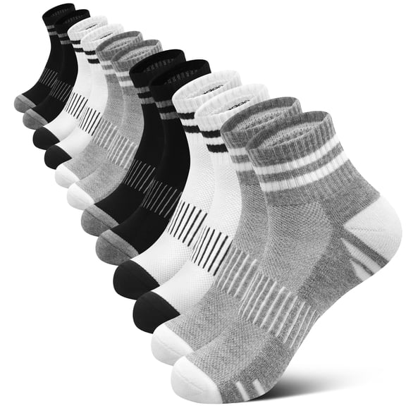Loritta Womens Ankle Socks, Athletic Running Sports Cushioned Breathable Socks 6 Pairs, Size 6-8