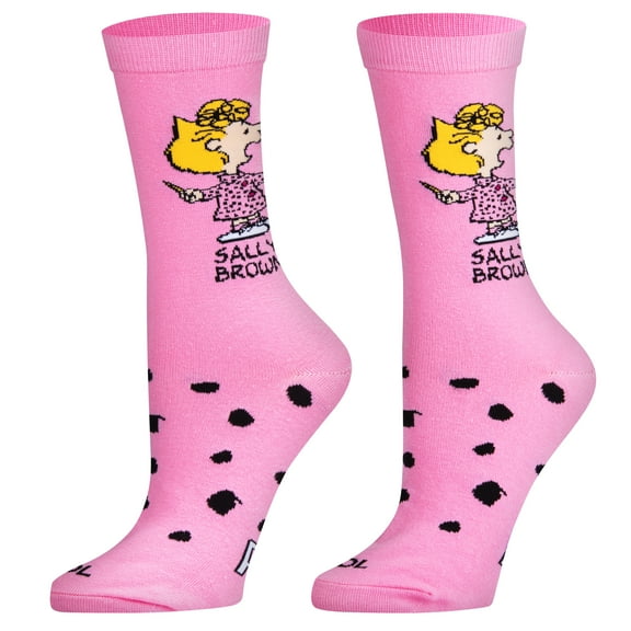 Cool Socks, Women's Sally Brown, Peanuts Comic Strip Fun Classic Character Gift, Adult