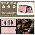 thumbnail image 2 of for iPhone 14 Plus Wallet Case with 7 Card Slots, Detachable Magnetic Back Cover, Premium PU Leather Kickstand Drop Protective Shockproof Classic Flip Case for iPhone 14 Plus, Rosegold, 2 of 9