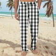 thumbnail image 2 of JGNGSHN Mens Straight Leg Pajama Pants Drawstring Elastic Waist Camo Sleep Pants Casual Loose Fit Pjs Bottoms with Pocket and Button Fly, 2 of 7