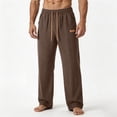 thumbnail image 2 of Men's Loose Straight Ice Silk Pants, Trousers, Joggers, Elastic Waist Straight Leg, Lightweight Breathable Quick Dry, For Gym Running Daily Streetwear, Summer Essentials | JASKFLY,Brown 4XL, 2 of 9