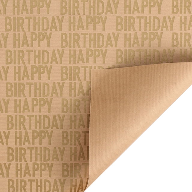 Hbdhejl Happy Birthday Kraft Wrapping Paper Retro Gift Wrapping Paper Gift Box Wrapping Paper