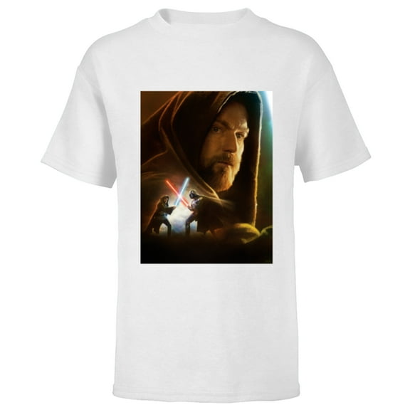 Star Wars Obi-Wan Kenobi Darth Vader Showdown - Short Sleeve T-Shirt for Kids - Customized-White