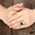 thumbnail image 5 of NUNCAD Men's Wedding Engagement Rings Emerald Cut 8x10mm Created Onyx Green Emerald White Cubic Zirconia 925 Sterling Silver 11mm Bands Size 6-12, 5 of 5