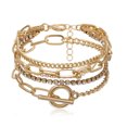 thumbnail image 2 of Happy Date Gold Beaded Bracelets,18K Gold Plated Handmade Cute Satellite Diamond Cut Oval and Round Beads Rope Chain Dainty Bracelet for Women, 2 of 7