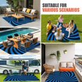 thumbnail image 3 of Blue Black Outdoor Rug for Patio/Deck/Porch, Non-Slip Large Area Rug 4 x 6 Ft, Farmhouse Striped Spiral Vortex Abstract Indoor Outdoor Rugs Washable Area Rugs, Reversible Camping Rug Carpet Runner, 3 of 8