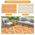 thumbnail image 3 of Lahome 6x9 Plastic Straw Outdoor Rug Waterproof, Reversible Orange Boho Rugs for Outside, Large Indoor Outdoor Area Rug for Deck Balcony, 3 of 8