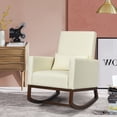 thumbnail image 3 of 2-in-1 Fabric Upholstered Rocking Chair Nursery Armchair with Pillow Beige, 3 of 12