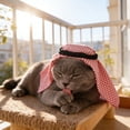 thumbnail image 6 of Kozzylandra Pet Arab Headwrap,Traditional Middle Eastern Arabian Style Head wrap & Necklace Set for Cats Dogs Party Photo Prop Accessories & Halloween Dress Up Party Cosplay Props(White), 6 of 7