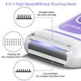 thumbnail image 6 of Women Electric Shaver, 3 IN 1 Painless Lady Razor Waterproof Wet & Dry Rechargeable Low Noise Body Hair Remover Epilator Bikini Trimmer Grooming Kit W/ LED Display for Legs Arm Armpit Underarm, 6 of 9