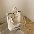 thumbnail image 4 of Bolso de lona para mujer, nuevo modelo 2025, gran capacidad, bolso retro para estudiantes, bolso de mano para clase, bolso de hombro, bandolera., 4 of 10