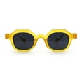 thumbnail image 5 of Trendy Retro Hipster Norncore Octagonal Keyhole Horn Rim Plastic Sunglasses Yellow - Black, 5 of 8