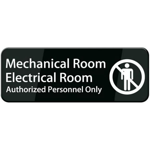 Mechanical Room Electrical Room Authorized Personnel Only Sign, 10"X3" Acrylic Warning Sign, Door Wall Labels Sign for Offices Businesses House Home