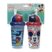 Disney Baby Girls' Mickey Mouse 2-Pack Pop-Up Straw Sipper Cups - blue/multi, one size