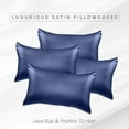 thumbnail image 2 of 6 Pieces Pillowcase Set with Hidden Zipper closure, Standard/Queen, Navy Blue, 2 of 4