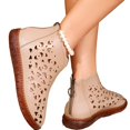 thumbnail image 5 of Willtoo Women's Casual Flats Shoes High Top Fashionable Hollow Out Shoes with Back Zipper Breathable Round Toe Soft Sole Comfortable Walking Footwear, 5 of 6